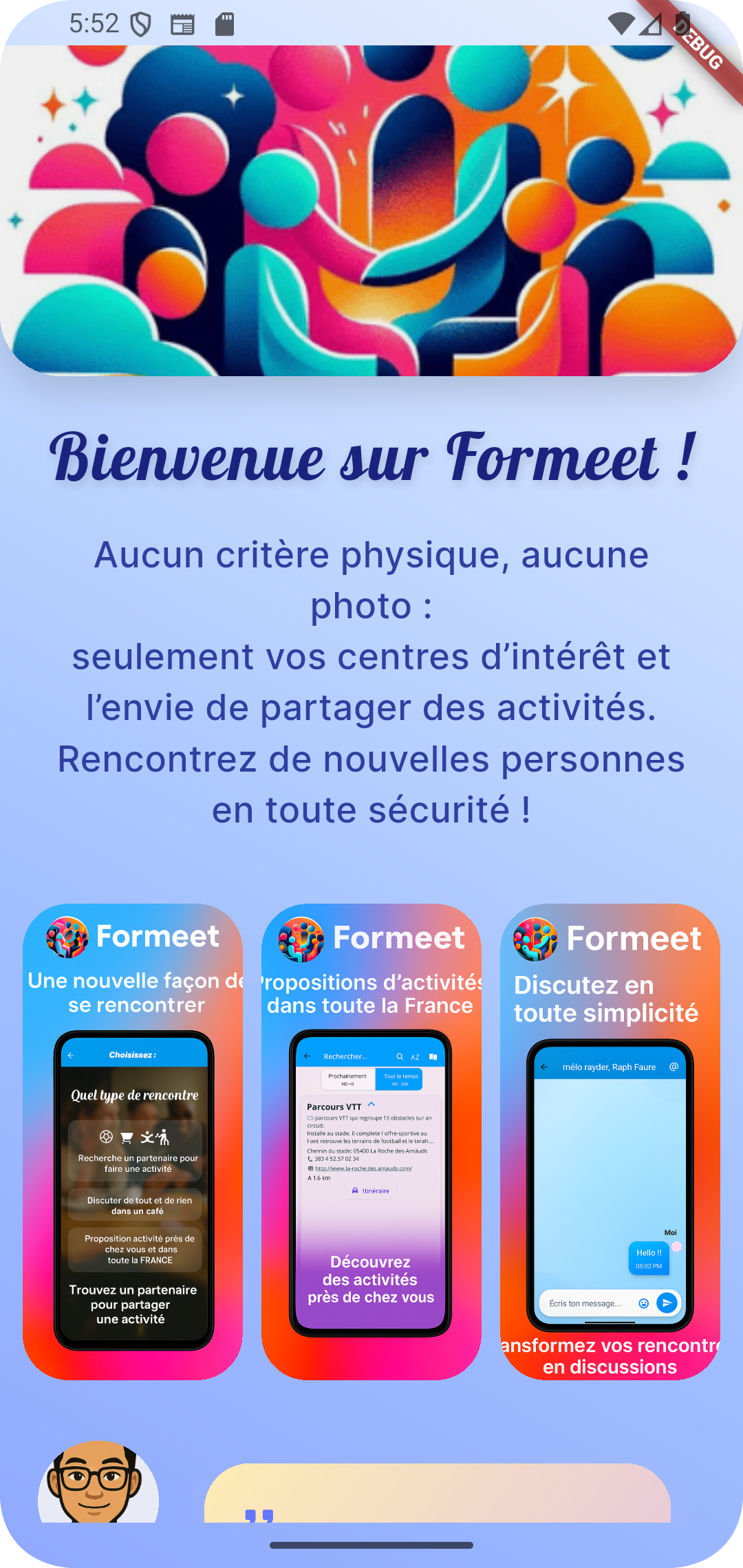 Choix type de rencontre FORMEET