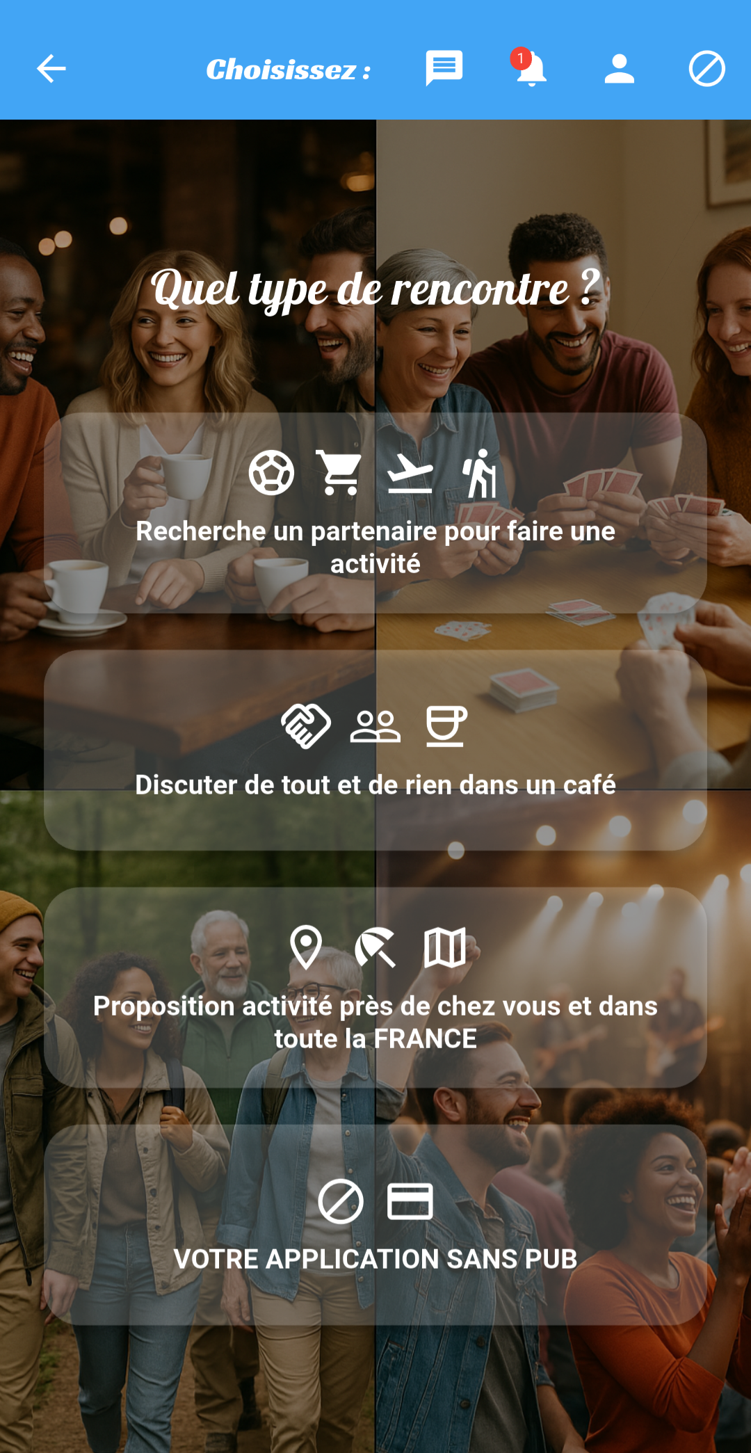 Choix type de rencontre FORMEET