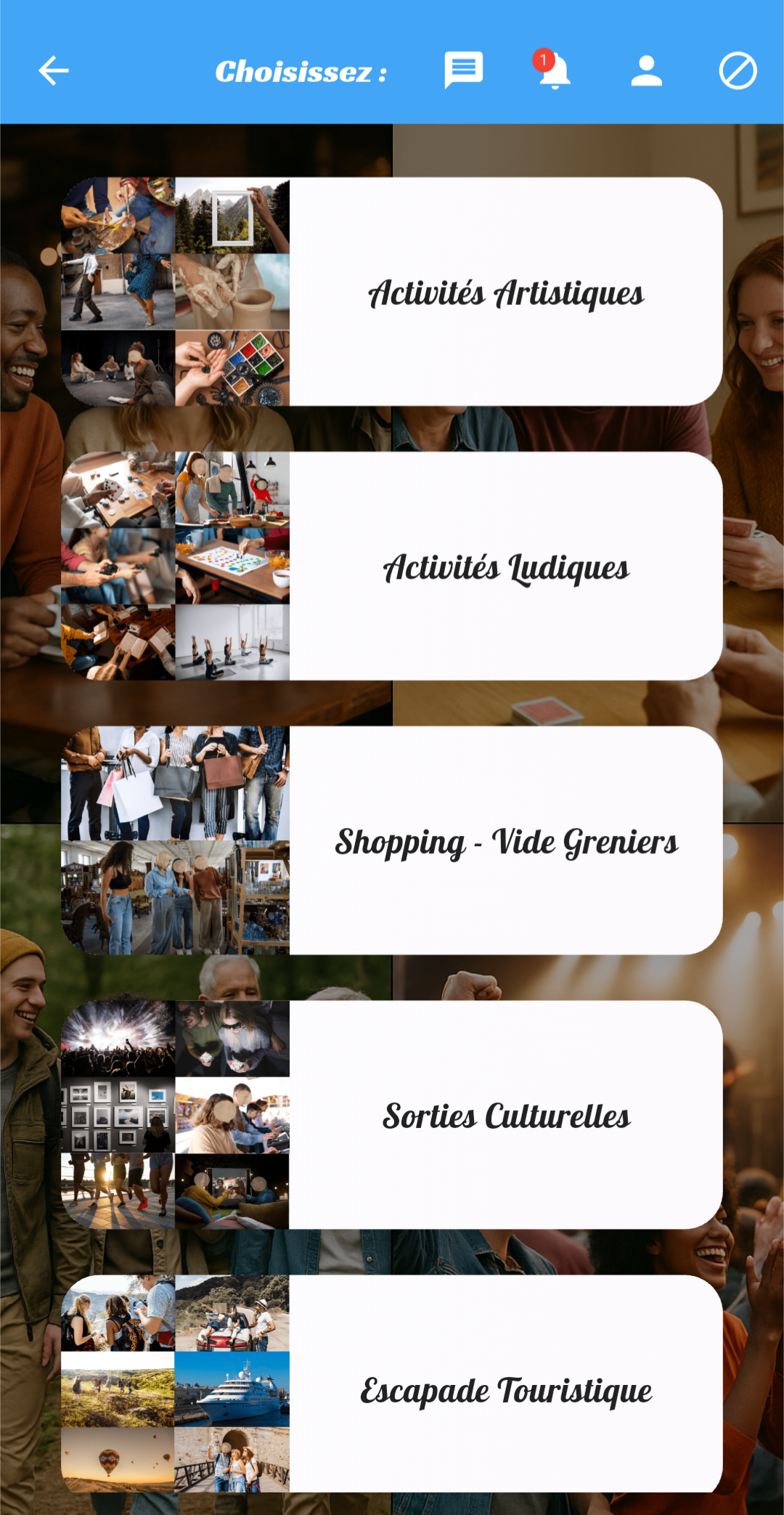Aperçu activités et catégories FORMEET