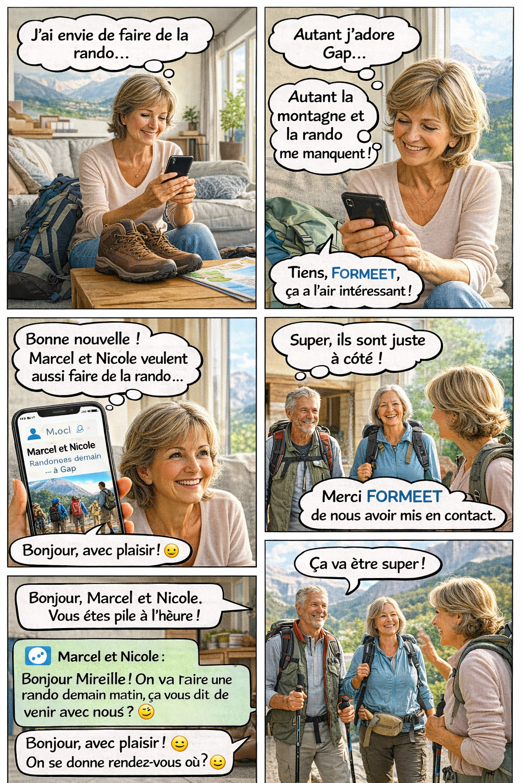 Exemple : trouver des compagnons de rando avec FORMEET